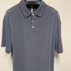 Caribbean Men's Polo Shirt Striped Size XL